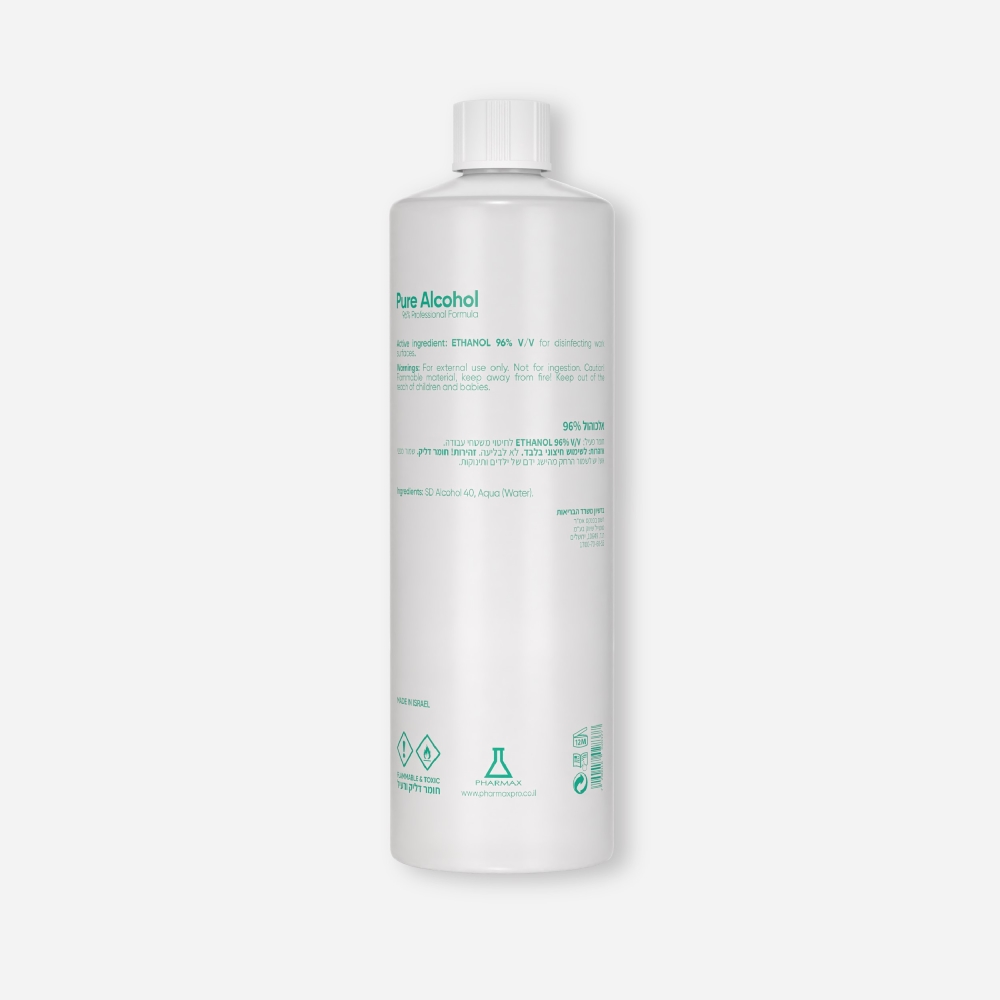 אלכוהול 96% - 1 ליטר | פארמקס PHARMAX photo number 1